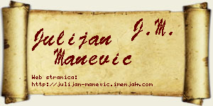 Julijan Manević vizit kartica